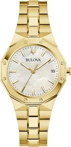 Bulova 97M119 Classic dameshorloge parelmoer, Overige merken, Staal, Verzenden, Polshorloge