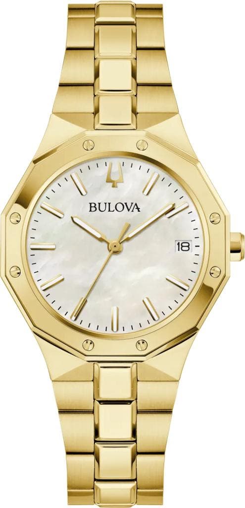 Bulova 97M119 Classic dameshorloge parelmoer, Sieraden, Tassen en Uiterlijk, Horloges | Dames, Polshorloge, Nieuw, Overige merken
