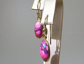 Turquoise Oorbellen - Hoogte: 30 mm - Breedte: 8.3 mm- 2.69