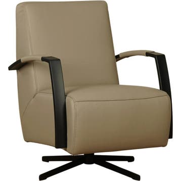 Leren draaifauteuil Mood - Massif Safari (taupe/grijs) -, Nieuw, Ophalen of Verzenden, 50 tot 75 cm, Industrieel, Modern