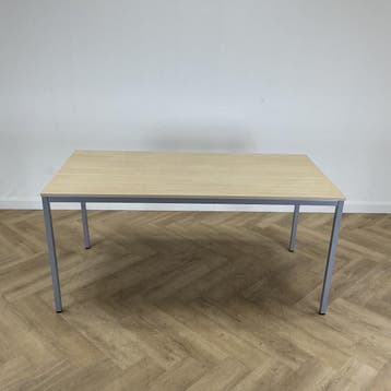 kantinetafel 160x80 cm,  licht eiken - grijs, Ophalen of Verzenden, Gebruikt, Bureau