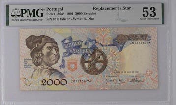 Portugal. - 2000 Escudos 1991 - REPLACEMENT - Pick 186a*