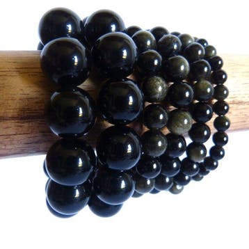 Collectie Mexicaanse obsidiaanarmbanden- 206 g, Verzamelen, Mineralen en Fossielen