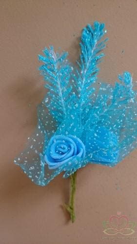 Corsage van foam roosje en callas + blaadjes matrood, Ophalen of Verzenden, Nieuw