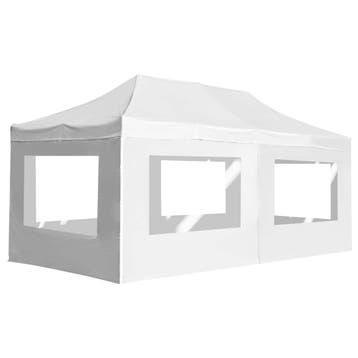 vidaXL Partytent inklapbaar met wanden 6x3 m aluminium wit, Verzenden, Nieuw, Partytent