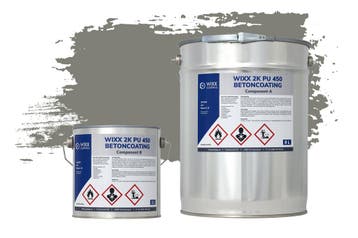 Wixx 2K PU 450 Betoncoating RAL 7023 | Betongrijs 10L, Nieuw, Verf, Grijs, Verzenden