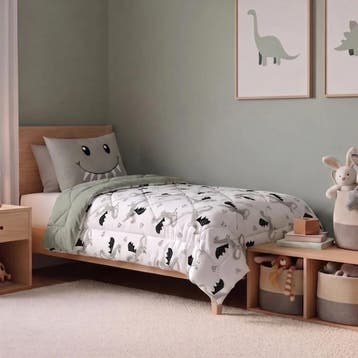 Zelesta kinderdekbed Smiling Dragon 140x200 hoesloos, Huis en Inrichting, Eenpersoons, Verzenden, Wit, Dekbedovertrek