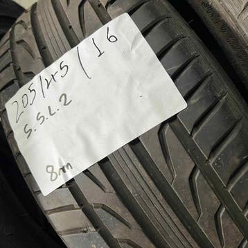 2 x Semperit 205-45-16 Zomerbanden 8mm, Gebruikt, 16 inch, Band(en), Personenwagen