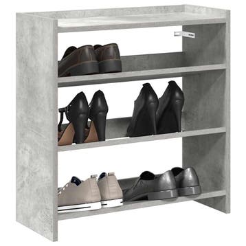 vidaXL Schoenenrek 60x25x62 cm bewerkt hout betongrijs, Verzenden, Nieuw