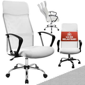 Ergonomische Bureaustoel Wit Kunstleer 122x51x52cm, Verzenden, Nieuw in verpakking