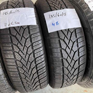 2 x Semperit Speed Grip 2 185-60-15 Winterbanden 6,5mm, Gebruikt, 15 inch, Band(en), Personenwagen