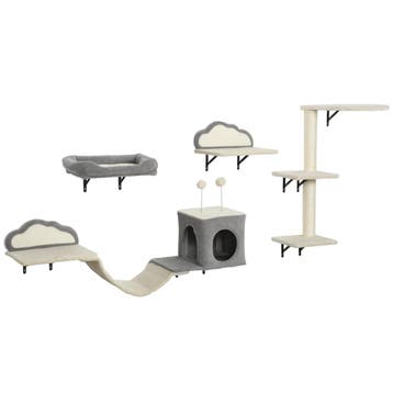 Wandgemonteerd Krabpaal Set, Sisal Kraboppervlakken, 4 Delen, Verzenden, Nieuw