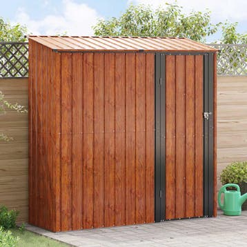 vidaXL Tuinhuisjes Bruin 203,5 x 73 x 200 cm Metaal, Tuin en Terras, Verzenden, Nieuw