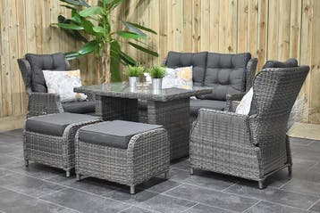 Barcelona Verstelbare Loungeset 2 Zitsbank 2 Lounge Tuinstoe, Tuin en Terras, Tuinsets en Loungesets, 6 zitplaatsen, Ophalen of Verzenden