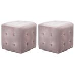 vidaXL Nachtkastjes 2 st 30x30x30 cm fluweel roze, Overige materialen, Minder dan 45 cm, Verzenden, Nieuw