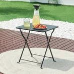 Tuintafel Vegårshei opvouwbaar 45x40x40 cm zwart [en.casa], Tuin en Terras, Tuintafels, Verzenden, Nieuw