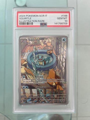 Pokémon - 1 Graded card - Squirtle 148 Full art, Foil - PSA, Nieuw