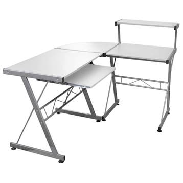 vidaXL Hoekbureau 132x112x99 cm bewerkt hout wit, Verzenden, Nieuw