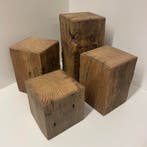 Handgemaakte 19e-eeuws eiken sokkels / zuilen – 14x14 cm, Verzenden, Nieuw