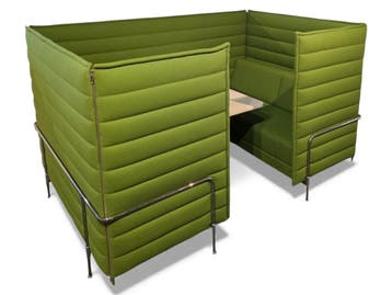 Vitra Alcove Cabin Highback, dubbele 2-zitter, lichtgroen, Overige plaatsen, Ophalen of Verzenden, Gebruikt, Tafel