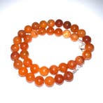 Gedurfde oranje agaatkraal statementketting – 925