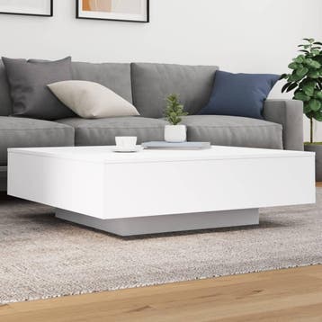 vidaXL Salontafel 100x100x31 cm bewerkt hout wit, Huis en Inrichting, Tafels | Salontafels, Verzenden, Nieuw, Overige houtsoorten