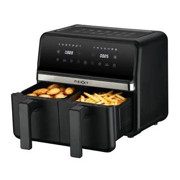 Nexxt Dual Basket Airfryer 8 l 2x 4 l - Zwart, Witgoed en Apparatuur, Frituurpannen, Verzenden, Nieuw