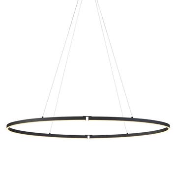 Design hanglamp zwart ovaal 120cm incl. LED 3-staps dimbaar, Verzenden, Nieuw, Design