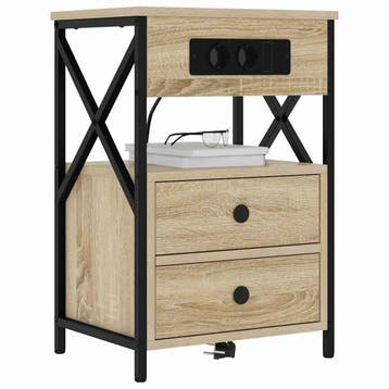vidaXL Nachtkastje met lade Sonoma Eiken 40 x 31 x 60 cm, Minder dan 45 cm, Verzenden, Nieuw, 55 tot 70 cm
