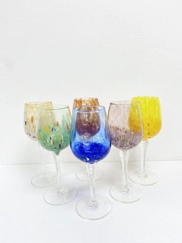 murano - Kelk (6) - Glas - Set van 6 Calici Elegance, Antiek en Kunst