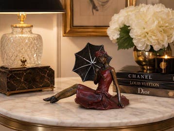 naar bergman - Beeldje, singing in the rain - 12 cm - Koud