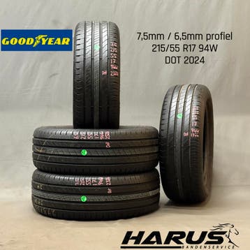 215/55/17 94W Goodyear zomerbanden 7,5/6,5mm profiel 4X, Auto-onderdelen, Banden en Velgen, 17 inch, Ophalen of Verzenden, Band(en)