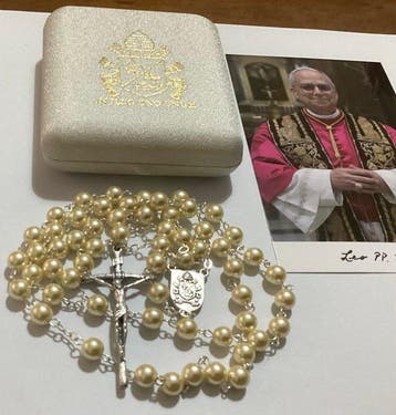 Paus Leone XIV - authentiek en officieel rozenkrans van het