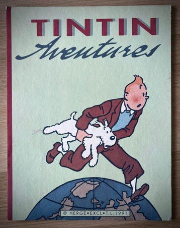 Kuifje - 1 Showcard - HERGE • EXCL • T.L. - 1991, Nieuw