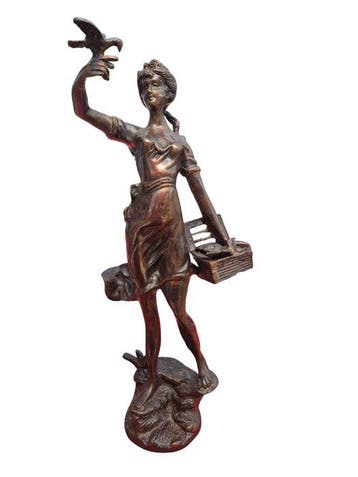 Beeldje, loiselière - 39 cm - Gepatineerd brons - 1900