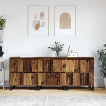 vidaXL Dressoir 3 st Oudhout 60 x 35 x 70 cm, Huis en Inrichting, Kasten | Dressoirs, Verzenden, Nieuw, Overige houtsoorten, Minder dan 50 cm