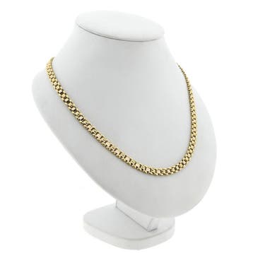Bicolor gouden panterschakel ketting, Sieraden, Tassen en Uiterlijk, Kettingen, Ophalen of Verzenden, Gebruikt, Goud, Goud