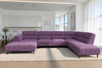 U-Bank Bloemendaal - u-banken - Paars, Nieuw, 150 cm of meer, Stof, 300 cm of meer