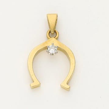 Hanger - 18 karaat Geel goud - 0.05ct. tw. Diamant