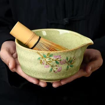 5-Delige Japanse Matcha Theeset met Kom en Bamboe Garde, Verzenden, Nieuw