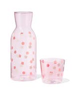 HEMA Karaf 1000ml met drinkglas bloemen, Verzenden, Nieuw