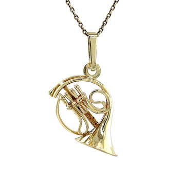 Gouden vintage hoorn hanger 14 krt, Ophalen of Verzenden, Nieuw
