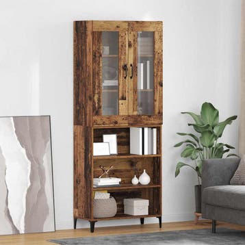 vidaXL Highboard Oud Hout 69,5 x 34 x 180 cm Bewerkt hout, Huis en Inrichting, Kasten | Buffetkasten, Minder dan 50 cm, Verzenden