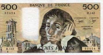 France Frankreich Pick 156 500 Francs Pascal 02/07/1981 H..., Verzenden