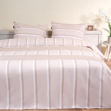 Mexx Home katoenen dekbedovertrek - beige - 2-persoons | 200, Verzenden, Nieuw