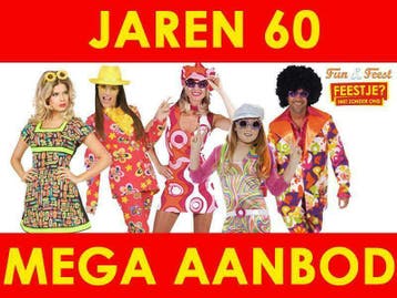 Jaren'60 kleding- Mega aanbod carnavalskleding jaren'60, Ophalen of Verzenden, Nieuw
