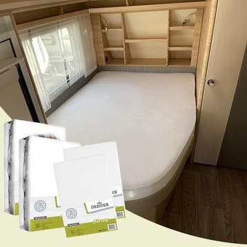 Textielpakket Frans bed - 2 moltons en 2 hoeslakens - rechts, Eenpersoons, Verzenden, Nieuw, Wit