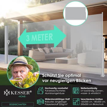 Windscherm uittrekbaar - Oprolbaar - Uitschuifbaar - Camping, Verzenden, Zo goed als nieuw