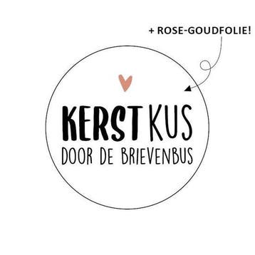 10 x Wensetiket rond 40mm - Kerstkus door de brievenbus, Ophalen of Verzenden, Nieuw