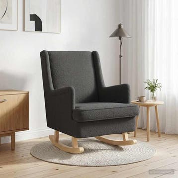 vidaXL Schommelstoel Donkergrijs 62 x 80 x 85 cm Bouclé, Verzenden, Nieuw